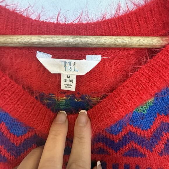 Womens Christmas Fair Isle Sweater Size M Fuzzy Cozy Ugly Holiday Party Festive - Picture 8 of 12